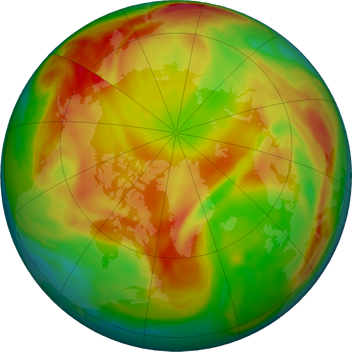 Arctic ozone map for 21 March 2021